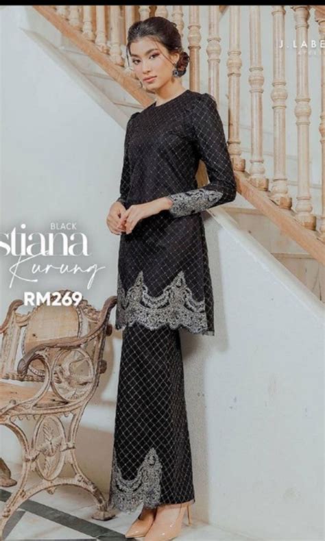 Jlabella Estiana Kurung Baju Raya Hitam Baju Raya Kurung Lace Women S