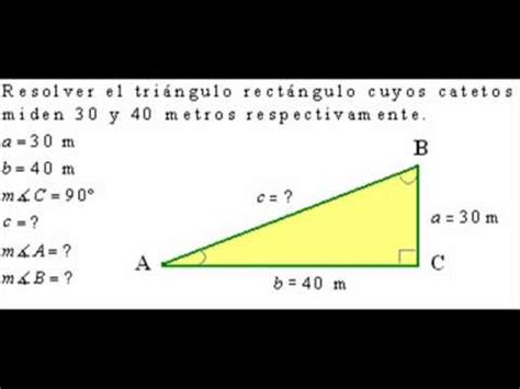 Solución de triángulos rectángulos YouTube