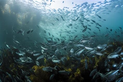 Premium Ai Image Dive Site With Schools Of Fish Swimming Among The