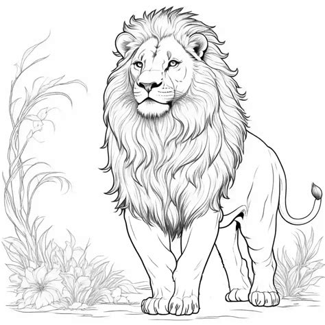 Majestic Lion Coloring Page Lulu Pages