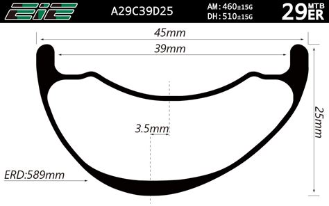 A29C39D25 29er-I39-D25 asymmetric carbon bike rims and hand-built mtb ...