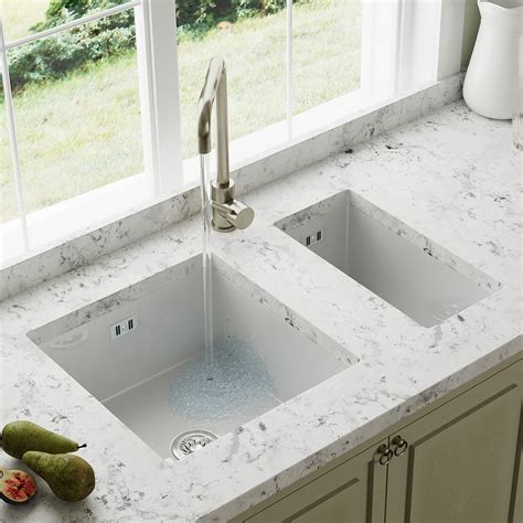 Astini Hampton 150 15 Bowl White Ceramic Undermount Kitchen Sink