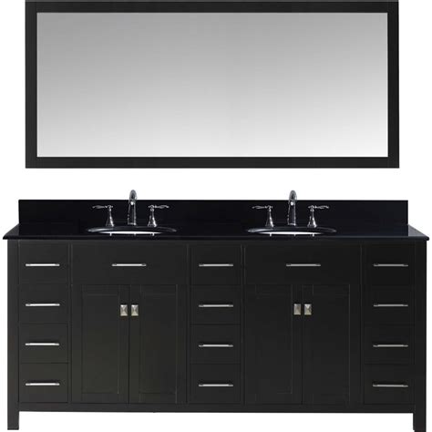 Caroline Parkway 72 Double Bathroom Vanity In Espresso With Black