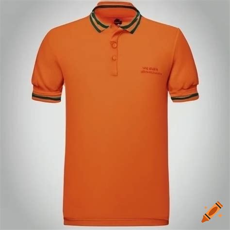 White Polo Shirt With Orange Outline And Orange Fruit Logo On Craiyon