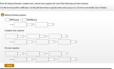 Solved Write The Balanced Formula Complete Ionic And Net Ionic