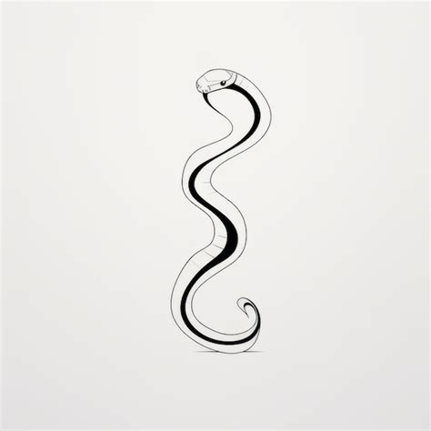 Dibujo De Tinta De Arte Vectorial Simplista De Serpiente Sobre Fondo