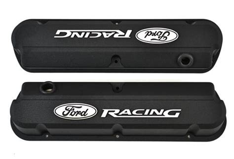 Ford Racing Logo Slant Edge Tall Valve Covers Black 302 135