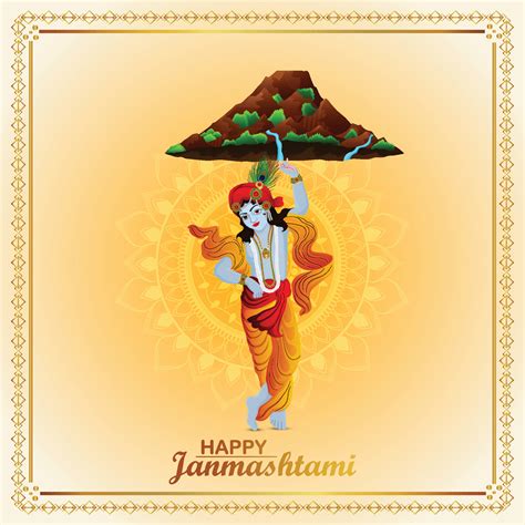 Vector illustration of indian festival janmashtami greeting card 23864305 Vector Art at Vecteezy