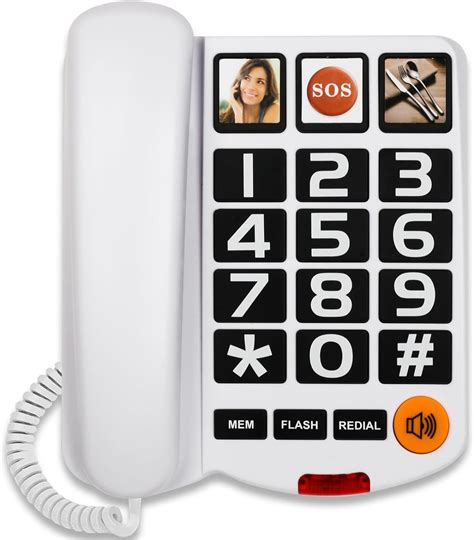 Large Button Phones for Seniors Corded Landline Telephone with Volume ...