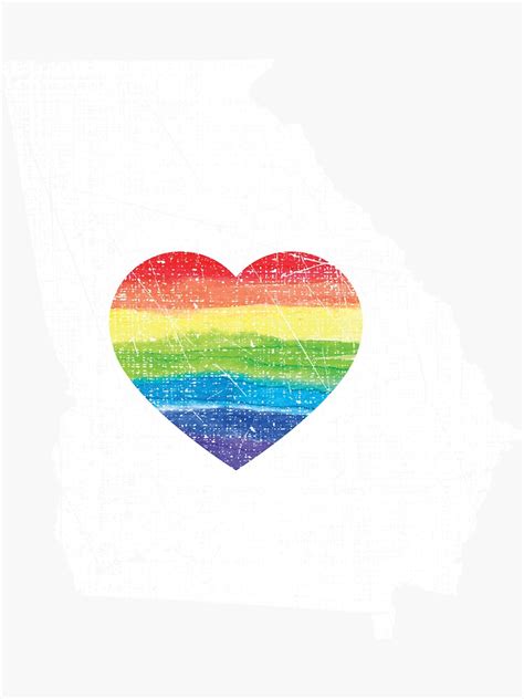Georgia Gay Pride Heart Rainbow Flag LGBT Month Lesbian Bisexual Sticker For Sale By Matt76c