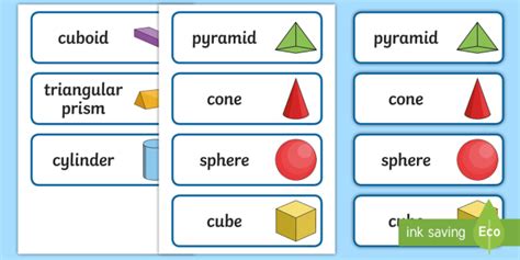 3d Shape Names Word Cards Australian Curriculum Twinkl