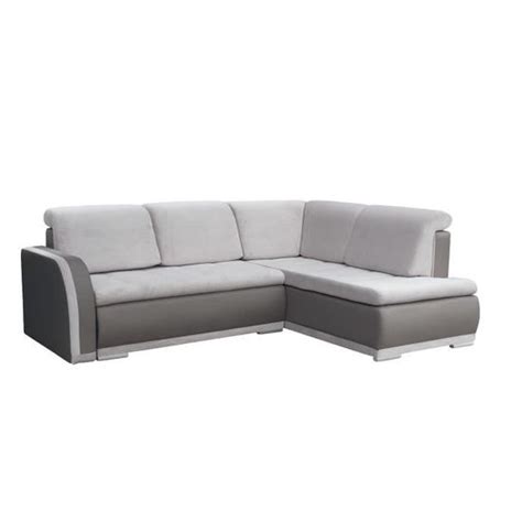 Canap D Angle Convertibles Places Tissu Simili Cuir Vero Ii Gris