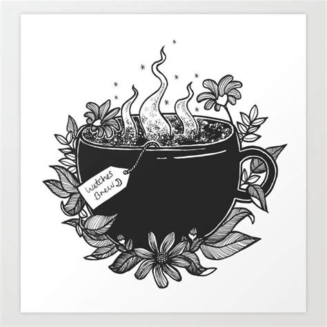 Witches Brew Art Print By Luna Artwork Witch Tattoo Teacup Tattoo