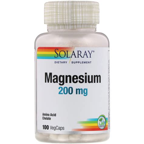 Solaray Magnesium 200 Mg 100 VegCaps IHerb