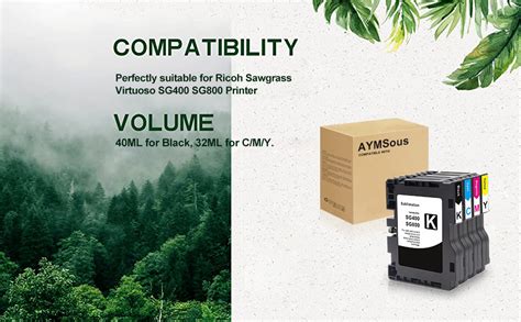 Amazon AYMSous SG400 SG800 Sublimation Ink Cartridge Compatible