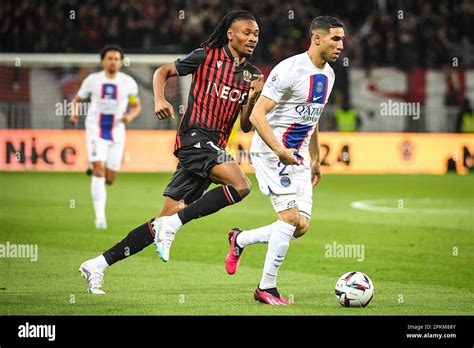 Nice France 08th Apr 2023 Khephren THURAM Of Nice And Achraf HAKIMI