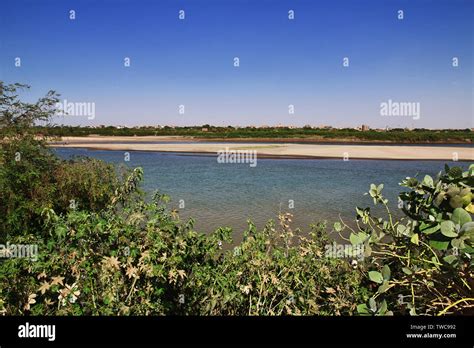 Confluence of the White Nile and Blue Nile rivers in Khartoum, Sudan ...