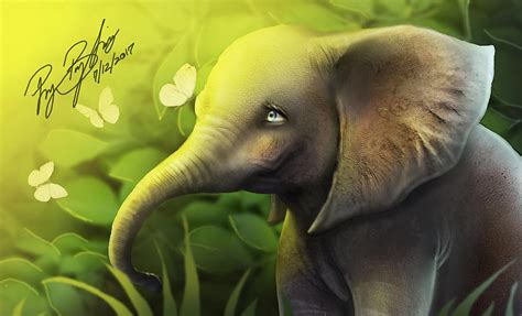 Baby Elephant Digital Art By Ray Boykins Fine Art America