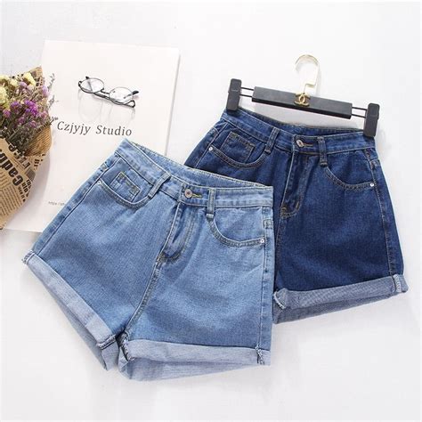 Plus Size Hot Sexy High Waisted Denim Shorts Maong Jeans Loose Korean Style Hot Summer Beach