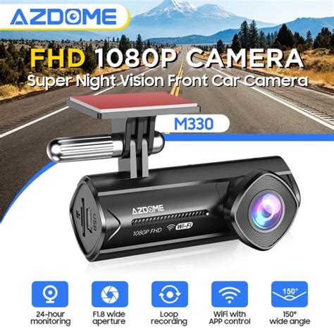 Authentic Store AZDOME M330 Dashcam For Car 1080p Full Hd Front Night