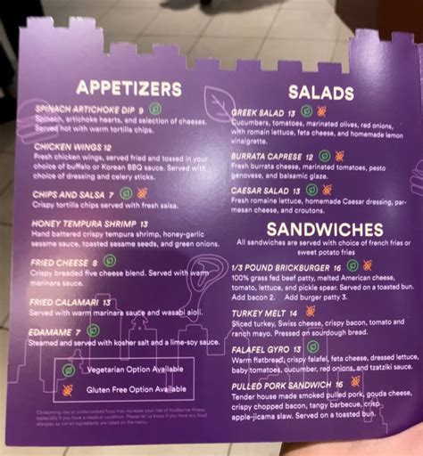 Legoland Menus