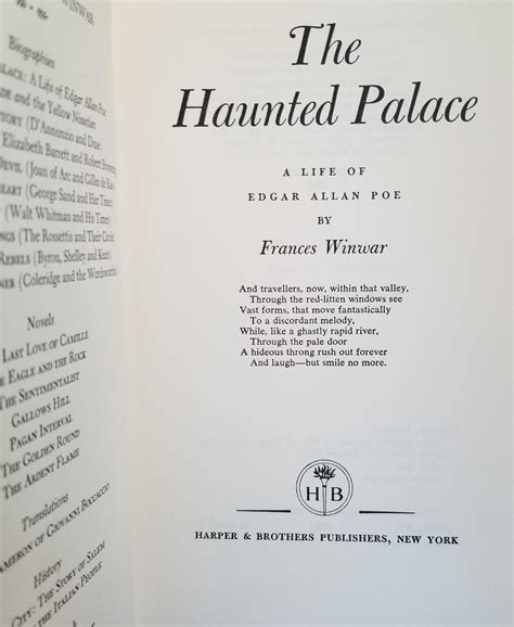 The Haunted Palace A Life Of Edgar Allan Poe By Winwar Frances Very