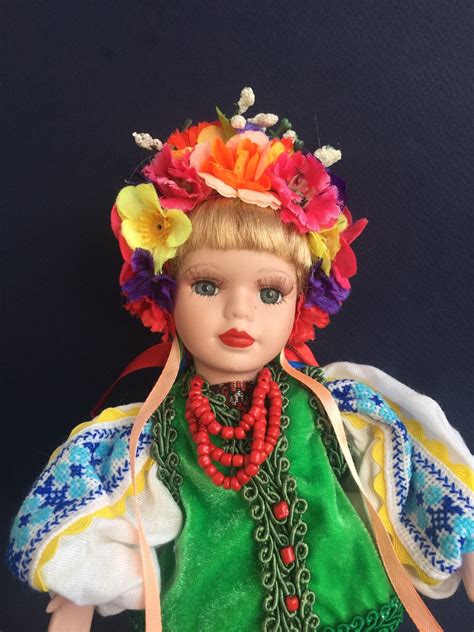 Ukrainian Doll Blonde Girl With Flower Headband 105 Inches Etsy