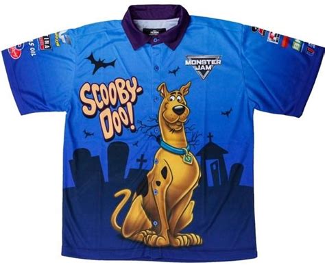 Monster Jam Scooby Doo Blue Youth Driver Shirt Clothing Shoes