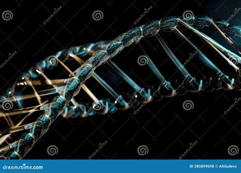 Close Up Of Dna Double Helix With Strands Twisting And Intertwining