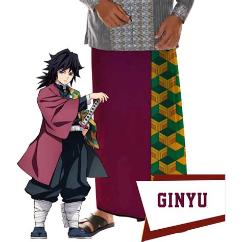 Jual Baju Sarung Samping Ibadah Wibu Anime Kimetsu No Yaiba Tanjiro