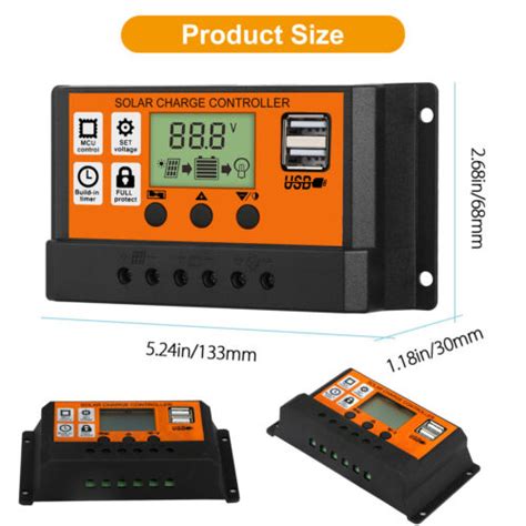 100a Mppt Solar Panel Kit Regulator Charge Controller Auto Focus Tracking 12 24v Ebay