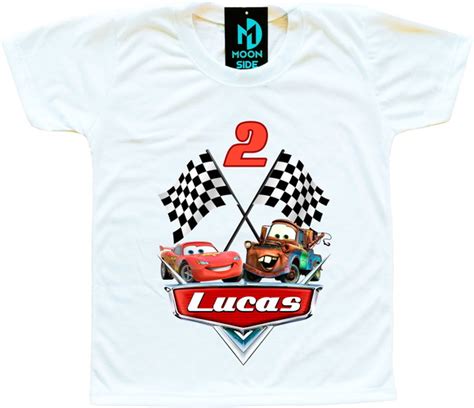 Camiseta Anivers Rio Personalizada Carros Rel Mpago Mcqueen