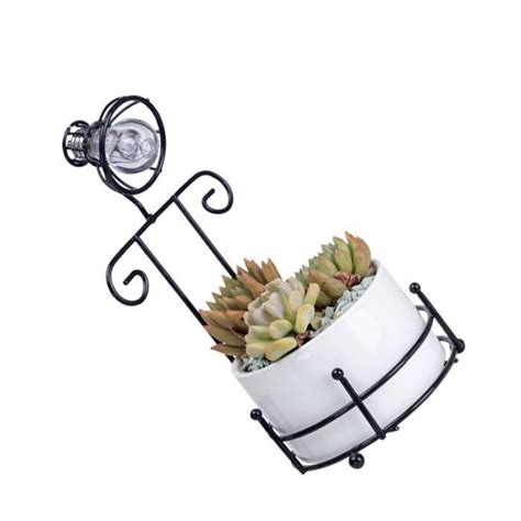 Set Creative Ceramic Flower Bowl Iron Rack Flowerpot Mini Succulent