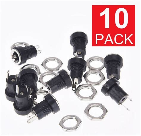 10x 5 5mm X 2 1mm Power Supply Jack Socket Female Panel Mount Plug 3a 12v Dc Ebay