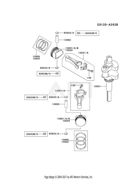 Kawasaki FH430V CS33 4 Stroke Engine FH430V Parts Diagram For PISTON