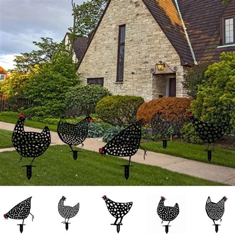 Statues De Jardin Uniques Et Durables Silhouette De Poulet Fantaisie