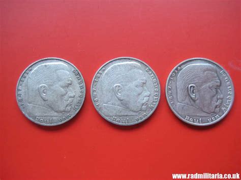 & Set of 3 original German 2RM silver COINS from WW2: 1937, 1938, 1939. | Welcome - RADmilitaria