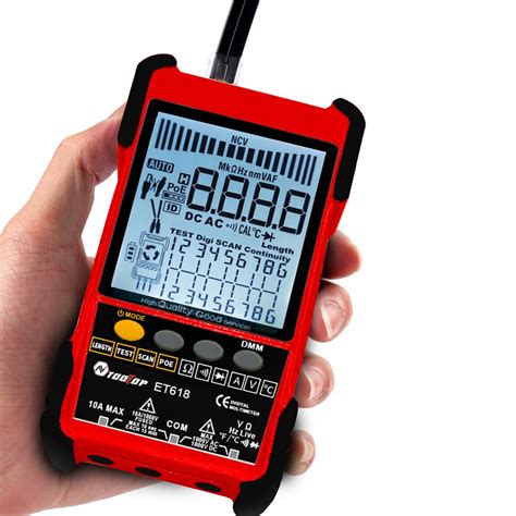 Tooltop Et618 Handheld Portable Cable Tester With Lcd Display Analogs Digital Search Poe Test