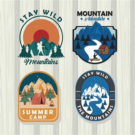 summer camping patches 2501247 Vector Art at Vecteezy