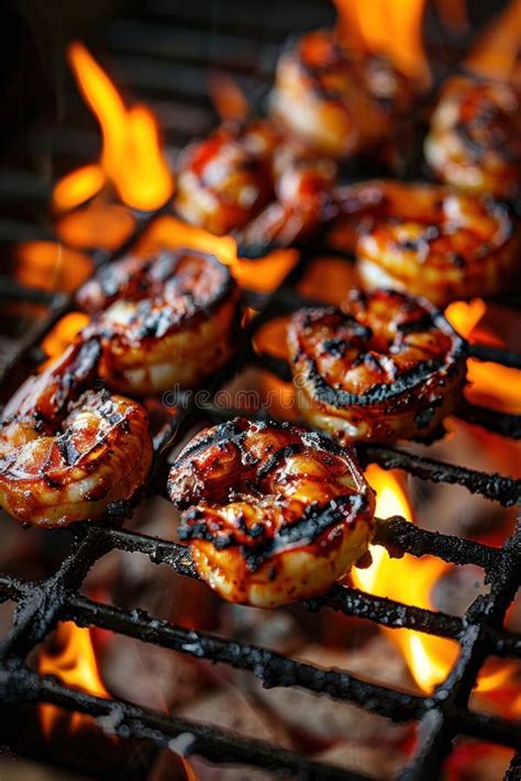 Different Types Of Food Are Grilling On A Barbecue Grill Including