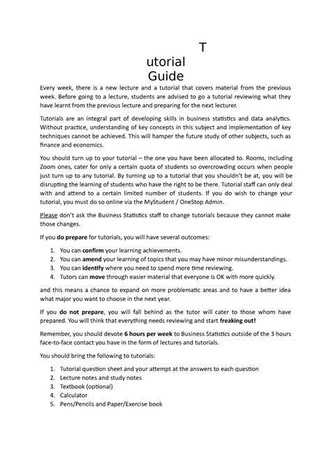 Tutorial 1 Data Structures And Algorithms T Utorial Guide Every