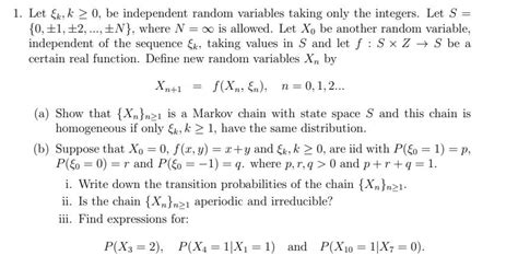 Solved 1 Let Andk K 0 Be Independent Random Variables