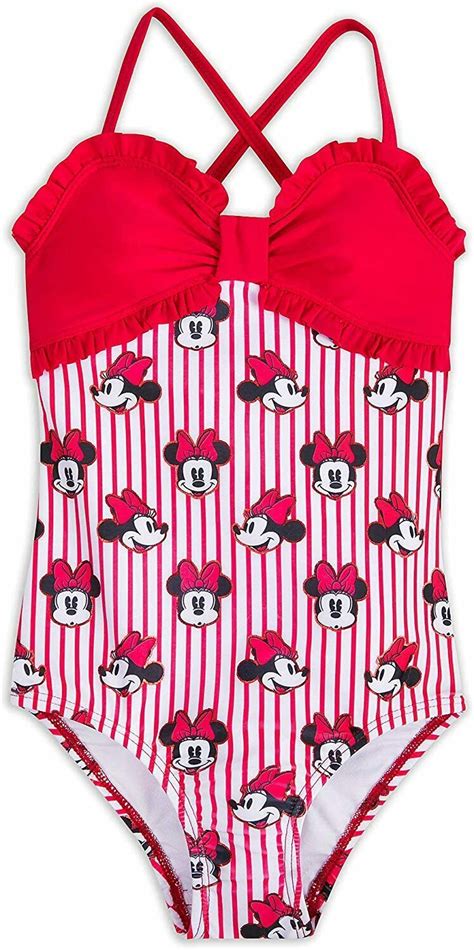 Disney Store One Piece Minnie Mouse Swimsuit Girl Size 5 6 Ebay In