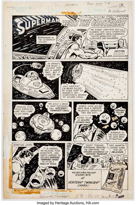 Pop Culture Safari Comic Art Original Superman Hostess Twinkies Ad