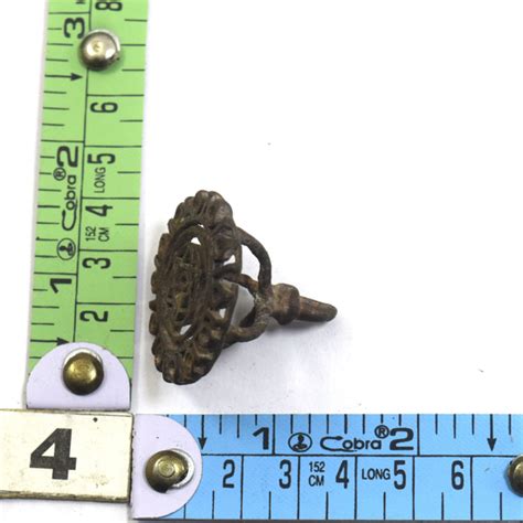 Antique Hindu Auspicious Ritual Tilak Stamp Indian Brass Jali Cut