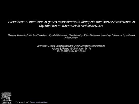 Prevalence Of Mutations In Genes Associated With Rifampicin And Isoniazid Resistance In