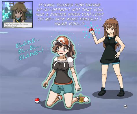 Hypnohub Blush Brown Eyes Brown Hair Drool Elaine Pokemon Lets Go Female Only Femdom Femsub