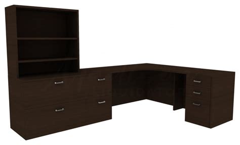 Sienna Mahogany L Shaped Desk with Drawers and Shelves | Amber by Cherryman