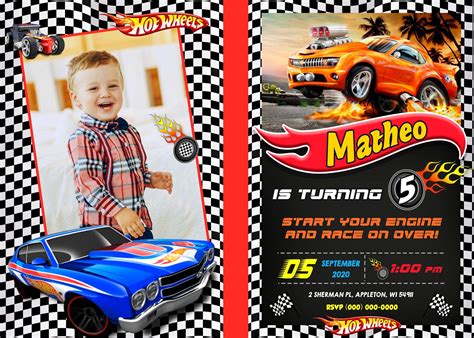 Printable Hot Wheels Birthday Invitation Printable Digital🥍 Divirta Se