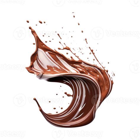Ai Generated Cocoa Liquid Splashes On Transparent Background 38105505 Png